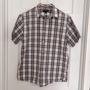 Banana Republic men’s plaid dress shirt size medium.